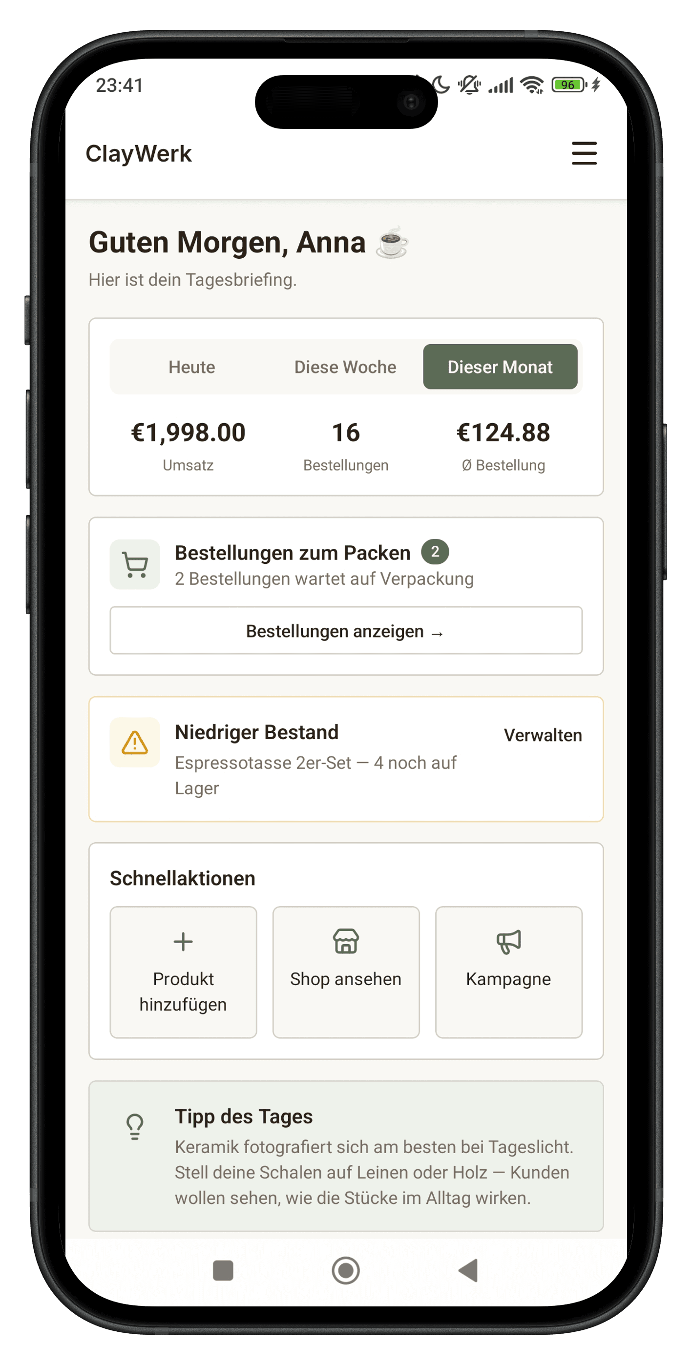 Deine Zentrale — ein Tagesbriefing statt fünf Tools